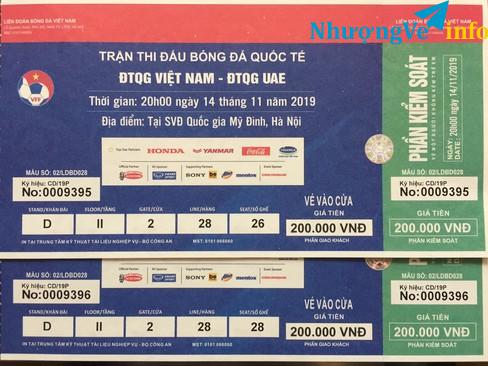 Ảnh Cặp Vé bóng đá Việt Nam - UAE cần Pass nhanh giá tốt