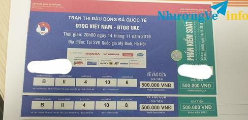 Ảnh PASS nhanh cặp vé 500k trận Việt Nam - UAE  khán đài Bgiá 3.5 triệu