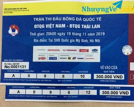 Ảnh Bán cặp vé khán đài A trận Thái Lan