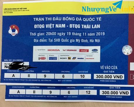 Ảnh Bán cặp vé trận Thái Lan loại 300