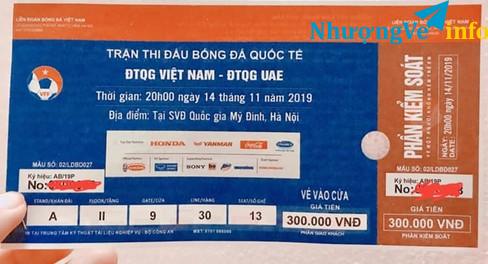 Ảnh Bán 1 vé bóng đá trận Việt Nam- UAE mệnh giá 300K khán đài A giá 600K