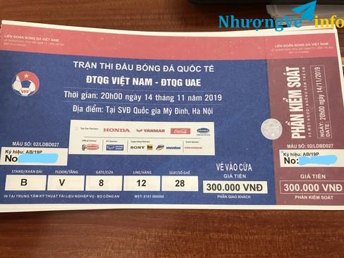 Ảnh Bán 3 vé Trận VN - UAE Khán đài B mệnh giá 300k