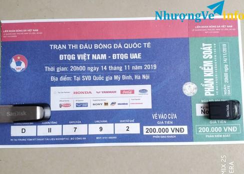 Ảnh Bán 1 vé lẻ khán đài D cửa 7 trận VN-UAE 600k