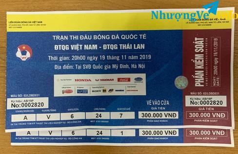 Ảnh Cặp vé Việt Nam - Thái Lan 19/11