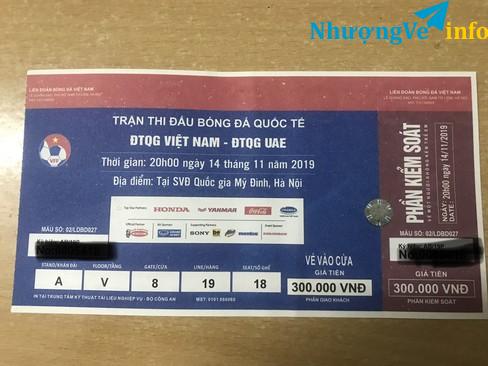 Ảnh Vé trận UAE khán đài A, mệnh giá 300