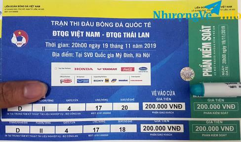 Ảnh 1 cặp vé Việt Nam- Thái Lan loại 200k khán đài D