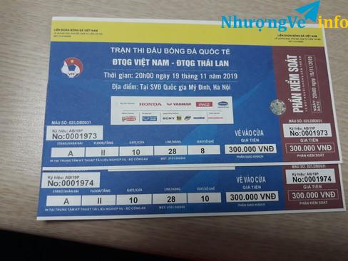 Ảnh Cần pass vé trận VN-TL ngày 19/11 loại 300k giá 3tr5