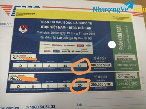 Ảnh Vé Việt Nam vs Thái Lan 400k