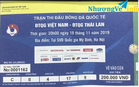 Ảnh 1 vé  lẻ VN - TL 19/11 khán đài C-1tr