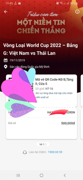 Ảnh Cặp vé QR giá 3triệu