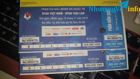 Ảnh Vé trận Thái Lan loại 400k