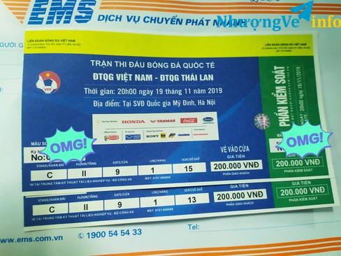 Ảnh cặp vé bóng đá khán đài C tầng 2 trận Việt Nam- Thái Lan chỗ ngồi đẹp, LH: 0814765369