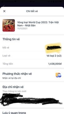 Ảnh Bán cặp vé xem trận VN- Nhật Bản ngày 11/11/2021 Loại 700k