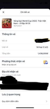 Ảnh Pass cặp vé Việt Nam - Ả rập xê út