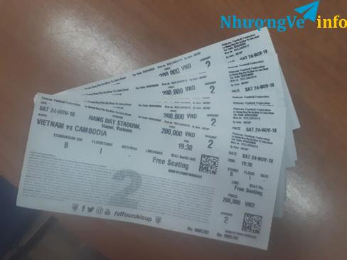 Ảnh BÁN VÉ BD TRẬN VN-CAMPUCHIA KHÁN ĐÀI B  1,2tr/cặp