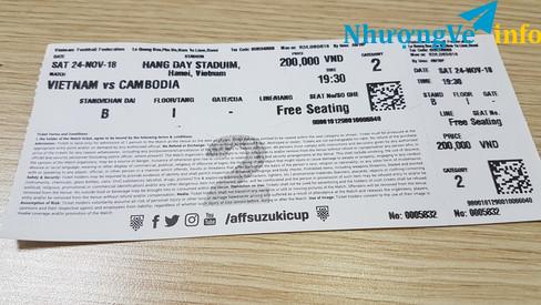 Ảnh BÁN LẠI 01 VÉ KHÁN ĐÀI B TẦNG I ( TRẬN VIỆT NAM - CAMBODIA ) AFF SUZUKI CUP 24/11