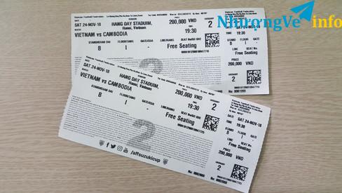 Ảnh Cặp vé trận Việt Nam - Campuchia khán đài B, tầng