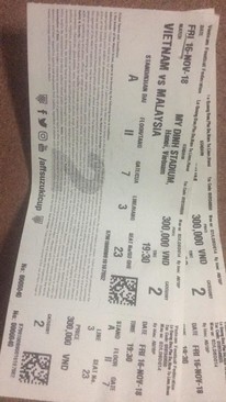 Ảnh Cần bán cặp vé khán đài A Tầng 2 view đẹp