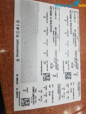 Ảnh Vé mời trận Việt Nam vs Malaysia 16/11