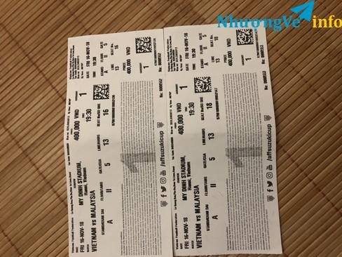 Ảnh Vé aff vip khán đài A, việt nam vs malay