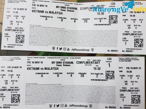 Ảnh Vé Vip Việt Nam - Malaysia