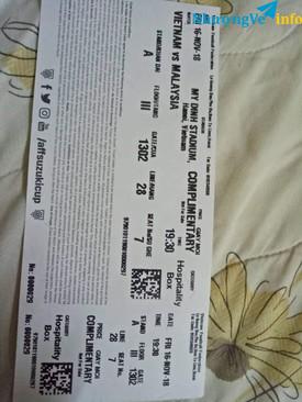 Ảnh Vé AFF VIỆT NAM - MALAISIA 2018