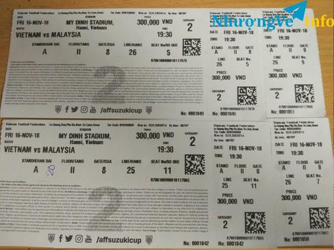 Ảnh VietNam-Malaysia. 2 cặp khán đài A - tầng 2 - cửa 08 - ghế 5, 7, 9 & 11