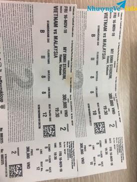 Ảnh Bán cặp vé Trận  VIỆT NAM vs MALAYSIA - Khán đài B, tầng 2, cửa 8,hàng 8 - Giá 1.700.000