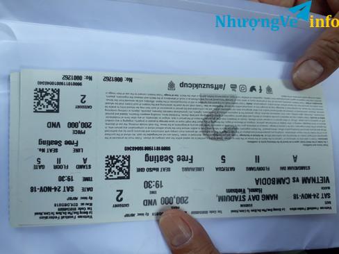 Ảnh BÁN VÉ BD TRẬN VN-CAMPUCHIA KHÁN ĐÀI B GIÁ 1,6tr/cặp