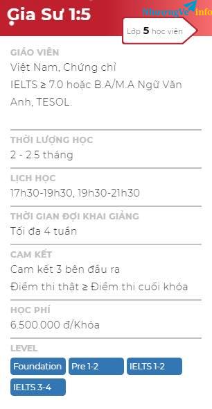 Ảnh Nhượng lại khoá học tại trung tâm Ielts ALT