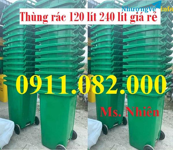 Ảnh Công ty cung  cấp thùng rác 120L 240L giá rẻ tại tỉnh sóc trăng- lh 0911.082.000