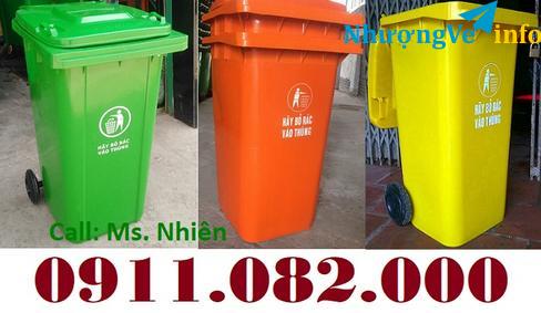 Ảnh Cung cấp thùng rác công cộng giá rẻ tại bình dương- thùng rác 120l 240L- lh 0911082000
