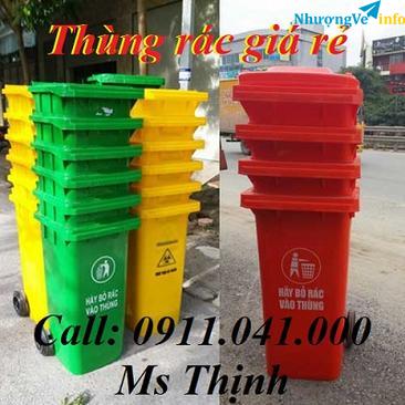 Ảnh Thùng rác 120 lit 240 lit chuyên thu gom rác thải lh 0911.041.000