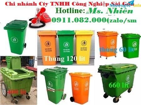 Ảnh Chuyên cung cấp thùng rác cho các đại lý giá rẻ- Sỉ lẻ thùng rác 120L 240L tại khánh hòa- lh 0911082000