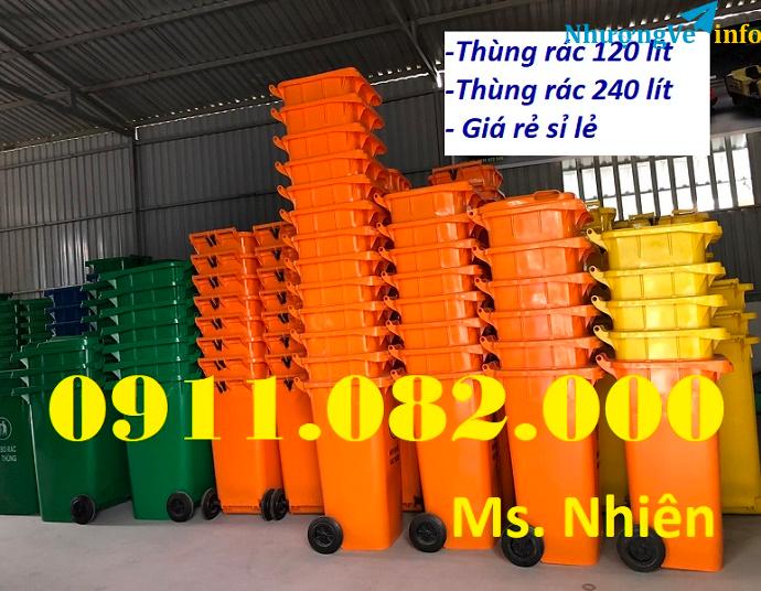 Ảnh Bán xả kho thùng rác 120L 240L giá rẻ tại hậu giang- hàng nhập khẩu mới 100%- lh 0911082000
