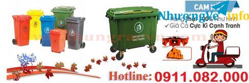 Ảnh Thùng rác 120 lít 240 lít nắp hở giá rẻ tại trà vinh- thùng rác nhựa hdpe giá thấp-lh 0911082000