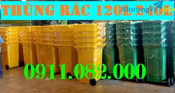 Ảnh Thùng rác 120 lít y tế màu vàng giá rẻ tại cần thơ- lh 0911082000 Nhiên