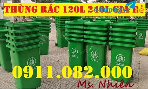 Ảnh Chuyên sỉ lẻ thùng rác nhựa giá rẻ- thùng rác 120L 240L, thùng rác 2 ngăn- lh 0911082000
