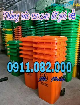 Ảnh Thùng rác giá rẻ hàng mới 100%- thùng rác 120L 240L giá thấp tại cam ranh khánh hòa- lh 0911082000