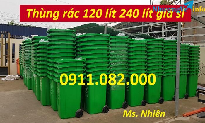 Ảnh Thùng rác giá rẻ tại long an - Cung cấp thùng rác nhựa 120L 240L 660L- lh 0911082000