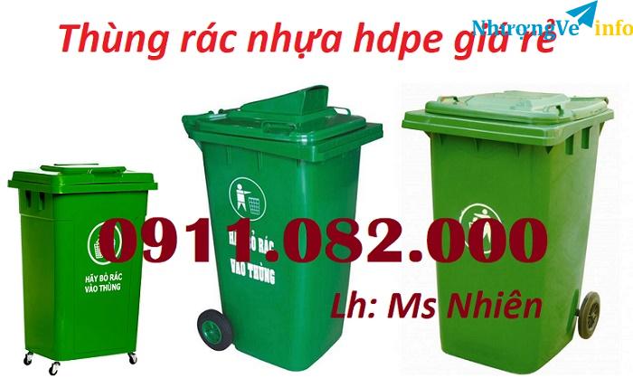 Ảnh Chuyên sỉ thùng rác nhựa tại cần thơ- thùng rác 120L 240L 660L giá rẻ- lh 0911082000
