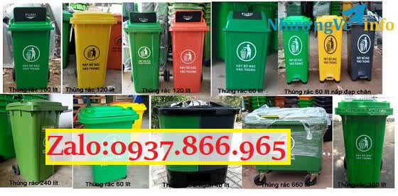 Ảnh Thùng rác nhựa dùng trong phân xưởng, thùng rác 240l, thùng thu gom rác, thùng phân loại rác