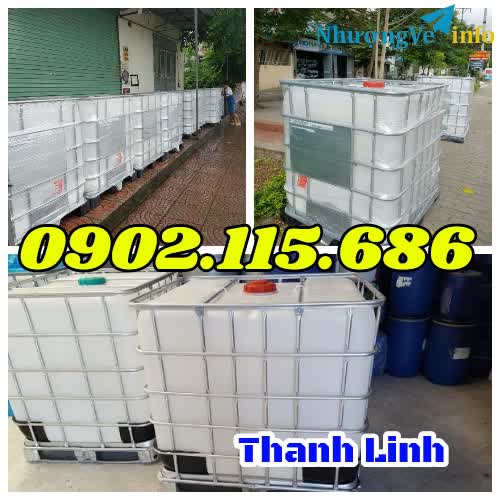 Ảnh Bồn nhựa trắng, tank nhựa IBC, tank 1000 lít, bồn nhựa 1000 lít, tank nhựa đựng hóa chất, tank đựng dung môi, bồn nhựa đựng thực phẩm, bồn IBC 1000 lít, tank nhựa.