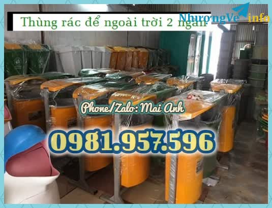 Ảnh Thùng rác công cộng, thùng đựng rác 80L, thùng rác công nghiệp