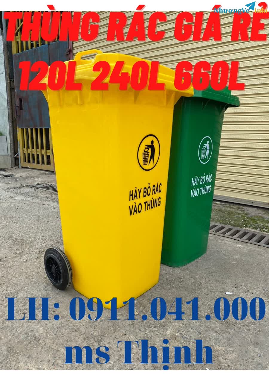 Ảnh Cung cấp thùng rác công cộng các loại 40 lit, 60 lít, 120 lít, 240 lít, 660 lít 0911041000