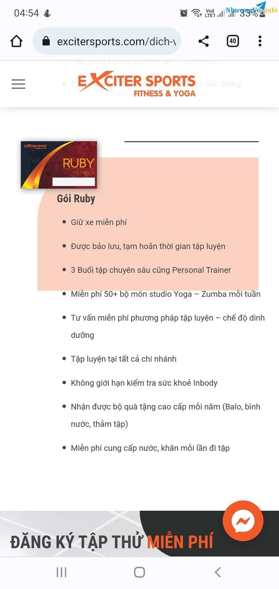 Ảnh SANG NHƯỢNG PASS GÓI TẬP GYM, YOGA... - EXCITER SPORT