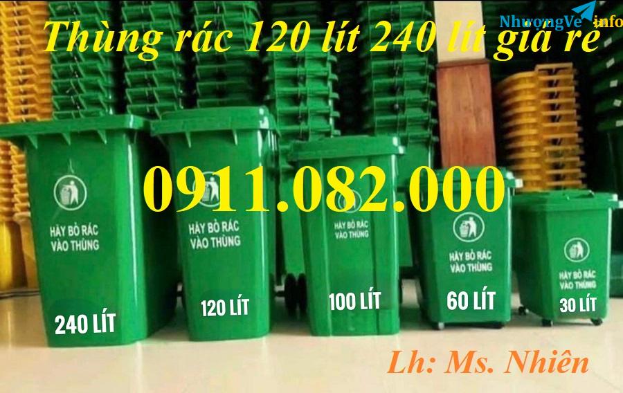 Ảnh Giá sỉ thùng rác nhựa giá siêu rẻ- thùng rác 120l 240l 660l, thùng rác ngoài trời- lh 0911082000