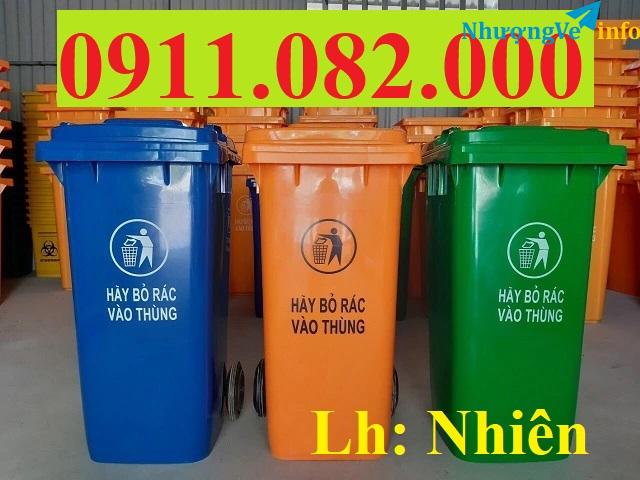 Ảnh Sử dụng thùng rác 120 lít 240 lít 660 lít giá rẻ tại thị trường miền tây- lh trực tiếp 0911082000