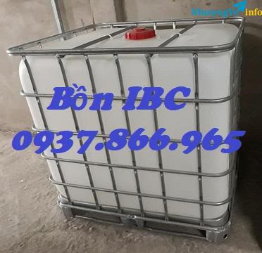 Ảnh Bồn đựng dung dịch lỏng, bồn IBC 1000l cũ đựng coca, tank IBC đựng thực phẩm