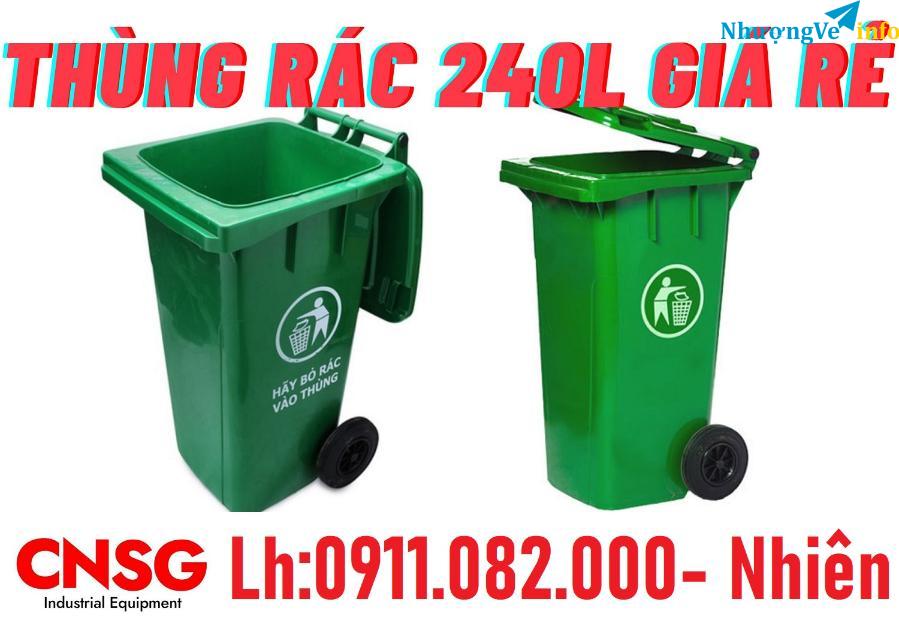 Ảnh Địa chỉ mua thùng rác NHỰA 120L 240L 660L uy tín giá rẻ tại cần thơ- lh 0911082000